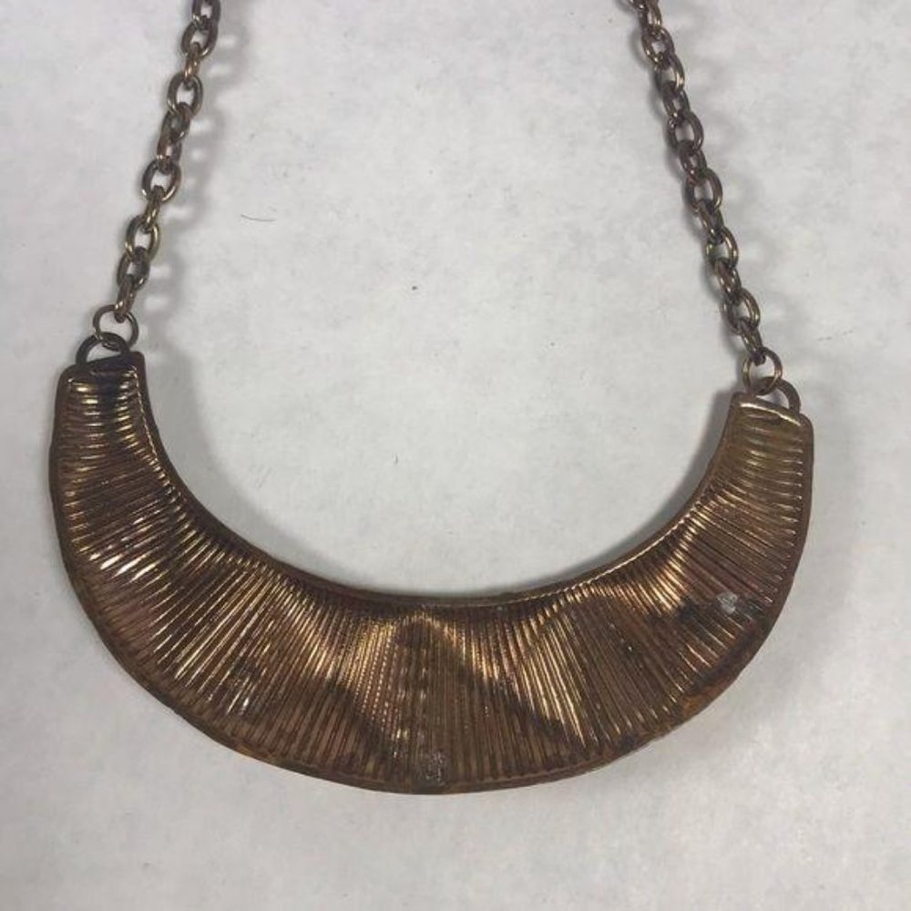 Hammered Copper Statement Necklace